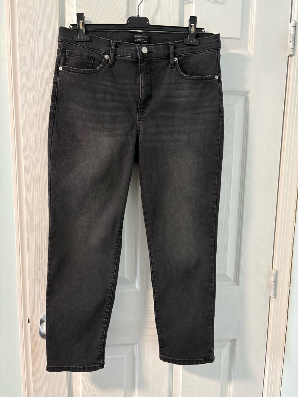 Banana Republic Black High-Rise Straight-Leg Jeans